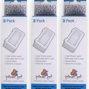 Pioneer Pet 3 Pack of T-Shaped Filter for Food, Water and Serene Fountain
