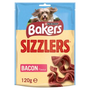 Bakers Sizzlers Tasty Bacon Flavour 120 g, Pack of 6