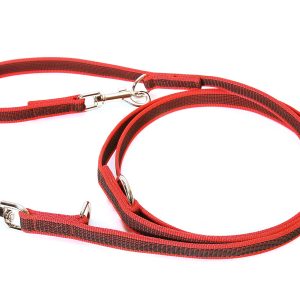 Julius-K9 Color and Gray Super-Grip Leash, 20 mm x 2.2 m, red-Gray