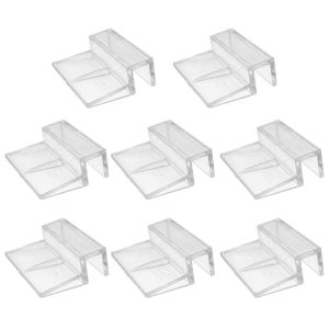 8 Pcs Fish Tanks Glass Cover Clip,6mm/8mm/10mm/12mm Aquariums Fish Tank Acrylic Clips Glass Cover Support Holders Universal Lid Clips for Rimless Aquariums 10 mm (10mm) (6mm)