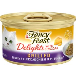 Fancy Feast Purina Delights with Cheddar Grilled Turkey & Cheddar Cheese Flavor in Gravy (12-CANS) (NET WT 3 OZ Each)