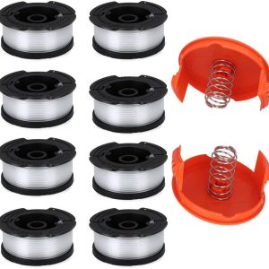 TOPEMAI AF-100 Spool, AF-100-3ZP Replacement Auto Feed Spool AF100 0.065″ String Trimmer Line Replacement AF1003ZP for GH900 GH600 ST7700 String Trimmer(8 Pack+2 Spool Cap and Spring)