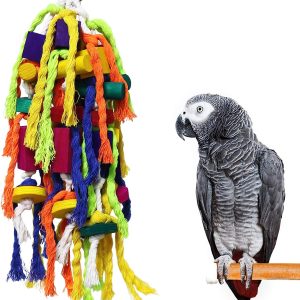 RYPET Large and Small Parrot Chewing Toys – Parrot Cage Bite Toys Wooden Block Tearing Toys for Conures Cockatiels African Grey and Other Amazon Parrots