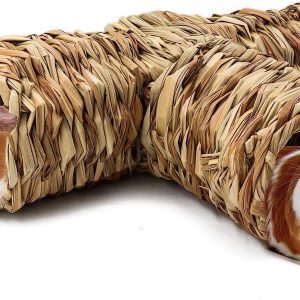 BWOGUE Hamster Grass Tunnel Toy Nature’s Hideaway Guinea Pig Tunnels and Tubes Toys for Rats,Syrian Hamster,Ferrets,Guinea Pig,Chinchilla Hedgehog and Bunny