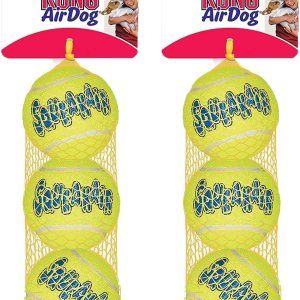 Kong Air Squeaker Tennis Balls 3 Pack Size:Medium Packs:Pack of 6