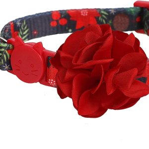 BoomBone Christmas Cat Collar Flower,Dog Collars Charms Pet Xmas Accessories