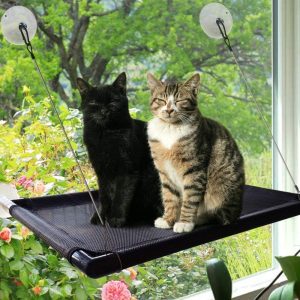 Cat Hammock Bed Window Seat with Durable Heavy Duty Suction Cups Cat Bed Holds Up to 60lbs Pet Resting Seat Mount onto Window for Space Saving Cat Window Perch