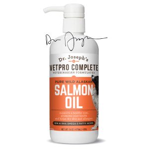 VetPro Complete 100% Pure Wild Alaskan Salmon Oil for Dog & Cat Food – Large 16 oz – Omega 3 & 6 Liquid Fish Oil Supplement – Supports Healthy Coat & Joints – Helps Dry Skin & Allergies