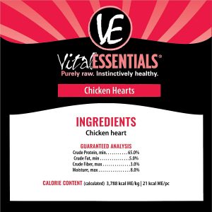 Vital Essentials – Dog GF Freeze-Dried Chicken Hearts Treats- 4 oz