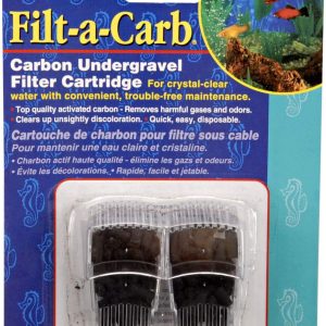 Penn-Plax Filt-a-Carb Replacement Activated Carbon Media Cartridges (2 Pack) – Fits Multi-Pore and Undergravel “E” Filters – Provides Chemical Filtration (FC2)