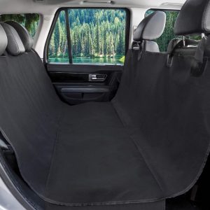 BarksBar Original Pet Seat Cover for Cars – Black, WaterProof & Hammock Convertible