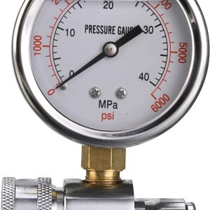 M MINGLE Pressure Washer Gauge Kit, 3/8 Inch Quick Connect, 6000 PSI