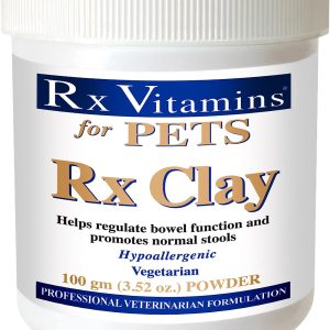 Rx Vitamins Rx Clay Powder for Pets – Anti Gas & Anti Diarrhea for Dogs & Cats – Pet Digestive Health & Stool Support – Cat & Dog Supplement for Elimination- 3.52 oz.
