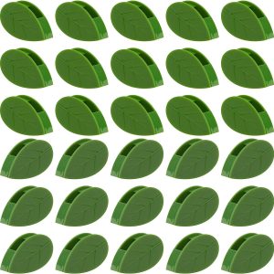 SAVITA 30PCS Plant Climbing Wall Fixture Clips Self-Adhesive Plant Wall Fixer Clip Invisible Leaf Shaped Vines Holder for Home Decoration and Wire Fixing Cable Organizer