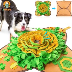 AWOOF Snuffle Mat Pet Dog Feeding Mat Durable Indestructible Interactive Puzzle Dog Toys Encourages Natural Foraging Skills