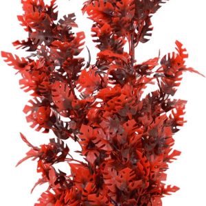 CNZ Aquarium Decor Fish Tank Decoration Ornament Artificial Plastic Plant Red, 15-inch