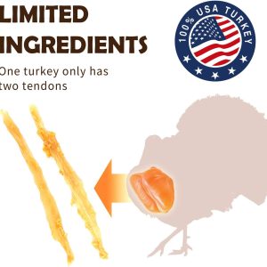 A Freschi srl AFreschi Turkey Tendon for Dogs Premium All-Natural Hypoallergenic Long-Lasting Dog Chew Treat Easy to Digest Alternative to Rawhide Ingredient Sourced from USA (Large)