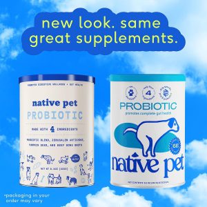 Native Pet Probiotic for Dogs – Vet Created Probiotic Powder for Dogs for Digestive Issues – Dog Probiotic Powder Blend + Prebiotic + Bone Broth – 232 Gram 6 Billion CFU – Probiotics Dogs Will Love!