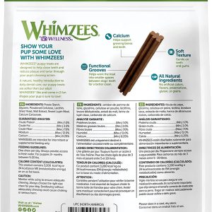 WHIMZEES by Wellness Puppy Natural Dental Chews for Dogs, Long Lasting Treats, Grain-Free, Freshens Breath, Extra Small/Small Breed, 30 Count