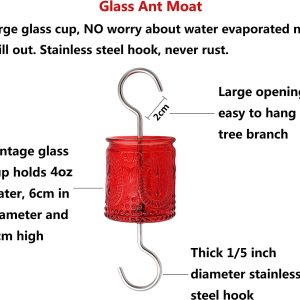 Vintage Glass Ant Moat for Hummingbird and Oriole Feeders Large Capacity Guard for Nectar Feeders