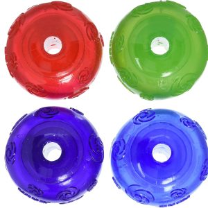 KONG Dog Squeezz Ball Medium Assorted Colors Green, Red, Blue, Purple 4pk