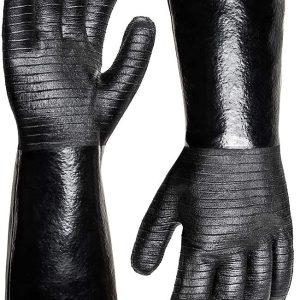 932°F Extreme Heat Resistant Gloves for Grill BBQ,Aillary Waterproof Long Sleeve Pit Grill Gloves for Fryer, Baking, Oven,Smoker,Fireproof, Oil Resistant Neoprene Coating（14-Inch ）